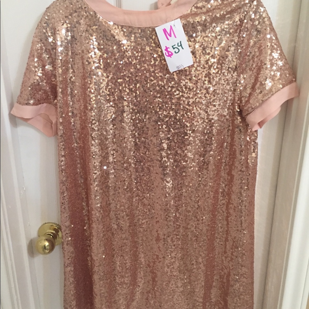 Rose Gold Sequined Tunic Dress